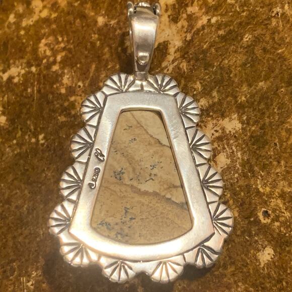 Carolyn Pollack Pendant Sterling Silver, Jasper and Smoky Quartz Southwestern - Picture 8 of 8